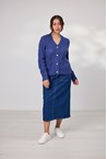 CABLE CARDIGAN - iris blue